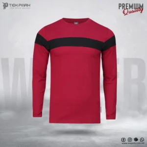 Maroon Color Solid Premium Quality Long Sleeve T-Shirts